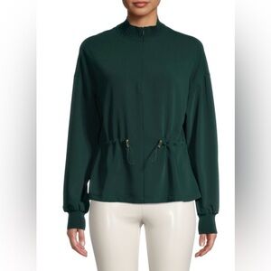 Ted Baker London Forest Green Bianka Zip Neck Blouse- Size 4